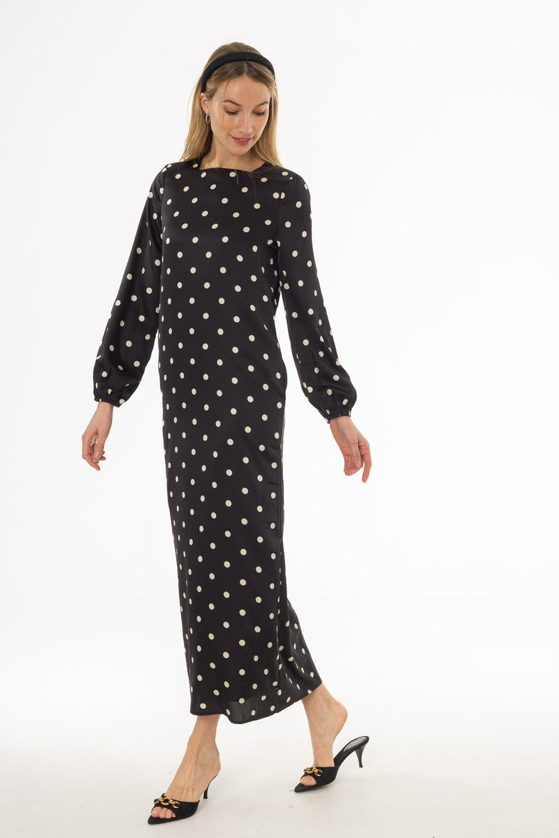 Black Polka Dot Maxi Dress – BLANK