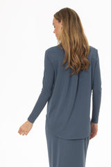 Blue Herringbone Textured Shirt