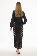 Black Polka Dot Maxi Dress