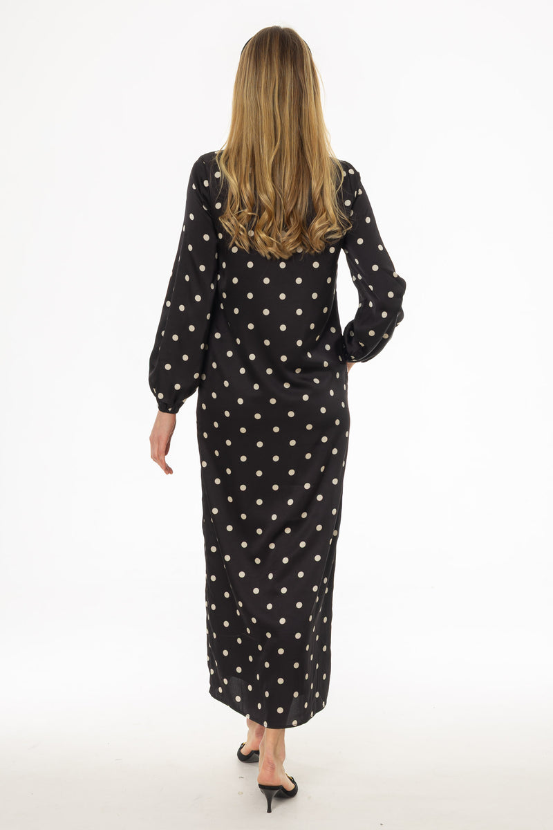 Black Polka Dot Maxi Dress BLANK Black Polka Dot Maxi Dress BLANK