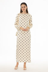 Ivory Polka Dot Maxi Dress