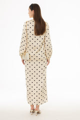 Ivory Polka Dot Maxi Dress