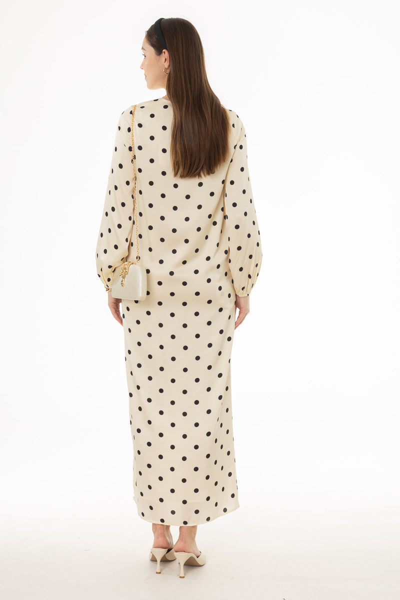 Ivory Polka Dot Maxi Dress – BLANK