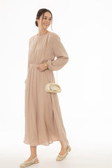 Tan Waisted Maxi Dress