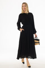 Black Waisted Maxi Dress