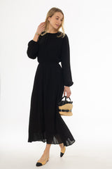 Black Waisted Maxi Dress
