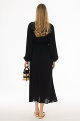 Black Waisted Maxi Dress