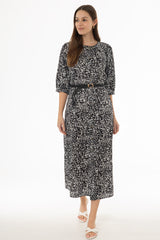 Black Printed Maxi Dress