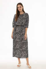 Black Printed Maxi Dress