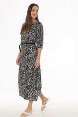 Black Printed Maxi Dress