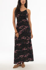 Purple Floral Printed Slip Dress