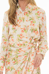 Floral Print Side Tie Wrap Maxi Dress