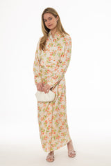 Floral Print Side Tie Wrap Maxi Dress