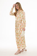 Floral Print Side Tie Wrap Maxi Dress