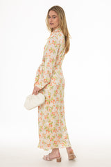 Floral Print Side Tie Wrap Maxi Dress