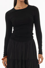 Black Combo Tiered Maxi Dress