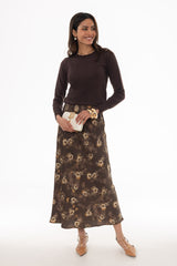 Vintage Floral Printed Slip Skirt