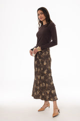 Vintage Floral Printed Slip Skirt