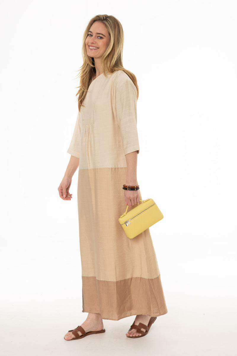 Tan Colorblock Oversized Maxi Dress – BLANK