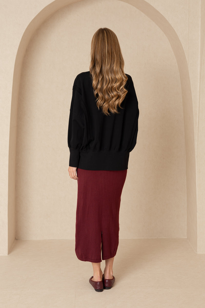 Wine Knit Skirt Legging