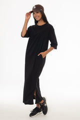 Black Terry Maxi Dress