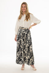 Black Multi Printed Flare Skirt