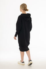 Black Zipper Sweatshirt Dress