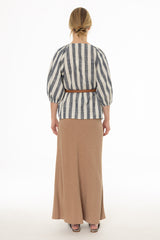 Tan Linen Feel Slip Skirt