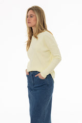 Yellow Ribbed Dolman Sleeve T-Shirt