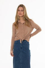 Tan Terry Polo Shirt