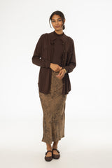 Brown Floral Printed Slip Skirt