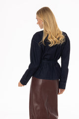 Blue Denim Wrap Top