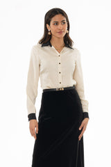 Ivory Two Tone Blouse