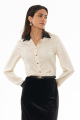 Ivory Two Tone Blouse