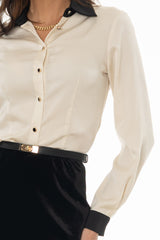 Ivory Two Tone Blouse