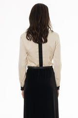 Ivory Two Tone Blouse