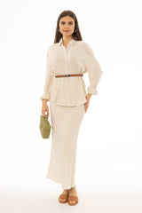 Oatmeal Linen Feel Slip Skirt