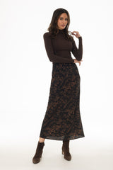 Amber Leaf Printed Slip Skirt