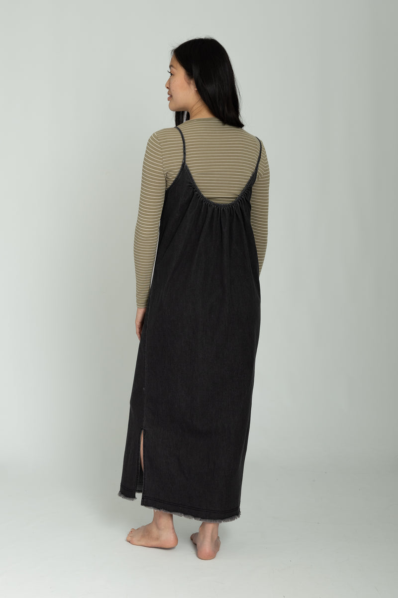 Black Denim Slip Dress