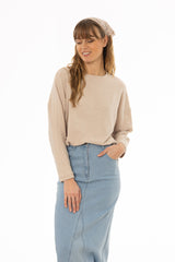 Tan Oversized Swing Top