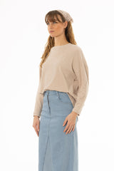 Tan Oversized Swing Top