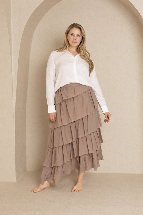 Neutral Ruffled Skirt