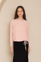 Light Pink Dolman Ruched Top