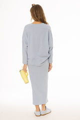 Light Blue Drawstring Skirt Legging