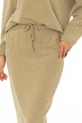 Sage Drawstring Skirt Legging