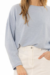 Light Blue Oversized Swing Top