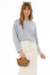 Light Blue Oversized Swing Top