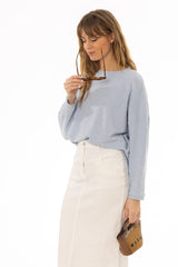 Light Blue Oversized Swing Top
