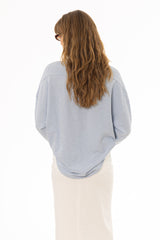 Light Blue Oversized Swing Top