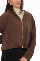 Brown Soft Feel Bubble Zip Up